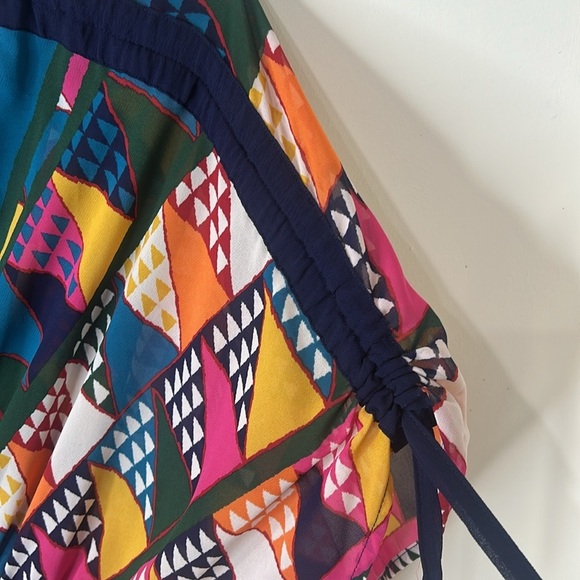 ANTHROPOLOGIE MAEVE Geometric Multicolor Print Dress Swim Cover-Up Size 4 - Picture 7 of 16